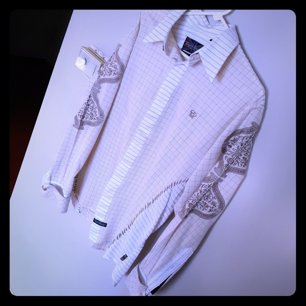 English Laundry Medium Embroidered Button Down